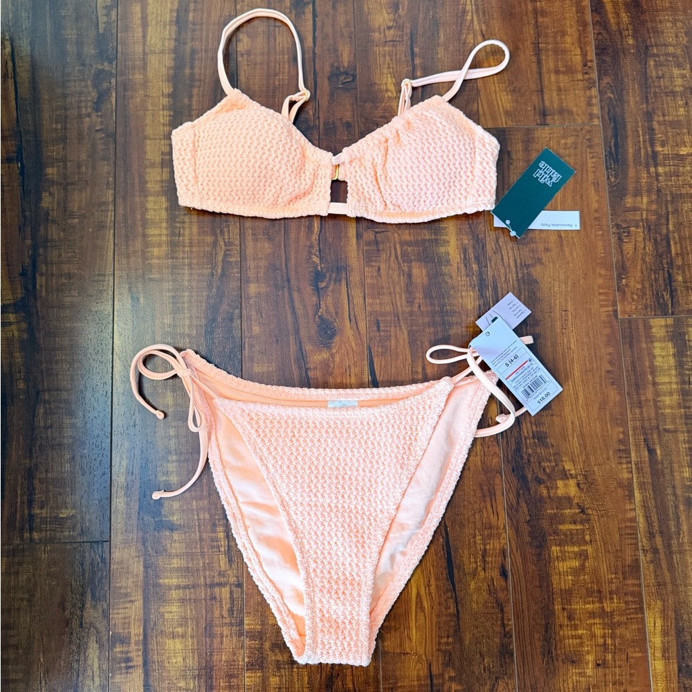 Light Peach Woven Style Bikini